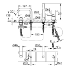 Смеситель для ванны GROHE Essence на 4 отверстия, на край ванны, теплый закат глянец (19578DA1)