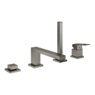 Смеситель для ванны GROHE Eurocube на 4 отверстия, на край ванны, темный графит матовый (19897AL1)