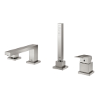 Смеситель для ванны GROHE Eurocube на 4 отверстия, на край ванны, суперсталь (19897DC1)