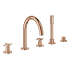 Смеситель для ванны GROHE Atrio двухвентильный, на 5 отверстий, на край ванны, теплый закат глянец (19923DA3)
