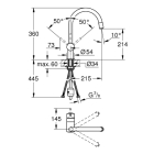 Смеситель для кухни GROHE Minta с вытяжным C-изливом, хром (32918000)