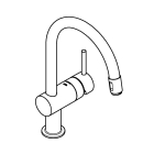 Смеситель для кухни GROHE Minta с вытяжным C-изливом, хром (32918000)