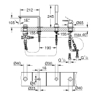 Смеситель для ванны GROHE Lineare на 4 отверстия, хром (19577001)