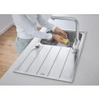 Мойка GROHE K500 45-S 86/50 1.0 оборачиваемая с корзинчатым вентилем, нержавеющая сталь (31571SD1)