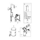 Комплект для кухни GROHE Red Mono с L-образным вентилем, бойлером M-Size и фильтром, суперсталь (30339DC1)