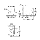 Унитаз приставной напольный GROHE Essence Ceramic, альпин-белый (3957300H)