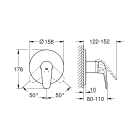 Внешняя часть смесителя для душа GROHE Eurostyle, хром (24046003)