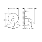 Внешняя часть смесителя для ванны GROHE Eurostyle Solid, хром (24047003)