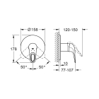 Внешняя часть смесителя для душа GROHE Eurostyle Solid, хром (24048003)