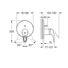 Внешняя часть смесителя для ванны GROHE Eurostyle, хром (24049003)
