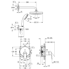 Набор для комплектации душа, GROHE Eurosmart Cosmopolitan, с верхним душем Tempesta 210, хром, (25219001)
