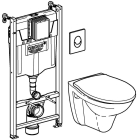 Комплект инсталляции GROHE Solido Compact 4 в 1 с подвесным унитазом Lecico Perth и панелью смыва Skate Air (39117000)