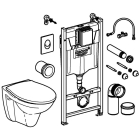 Комплект инсталляции GROHE Solido Compact 4 в 1 с подвесным унитазом Lecico Perth и панелью смыва Skate Air (39117000)
