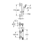 Термостат для душа GROHE Grohtherm 1000 Performance с душевым гарнитуром, хром (34835001)