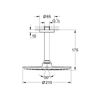 Верхний душ GROHE Rainshower Cosmopolitan Metal 210, 8,5 л/мин, 1 режим, 142 мм, хром (26063000)