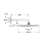 Верхний душ GROHE Rainshower Cosmopolitan Metal 310, 8 л/мин, 1 режим, 380 мм, хром (26066000)