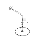 Верхний душ GROHE Rainshower Cosmopolitan Metal 310, 8 л/мин, 1 режим, 380 мм, хром (26066000)