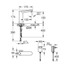 Смеситель для раковины GROHE Eurosmart Cosmopolitan E инфракрасный, L-size, хром (36421000)