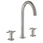 Смеситель для раковины GROHE Atrio двухвентильный на 3 отверстия, суперсталь (20008DC3)