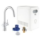 Смеситель для кухни GROHE Blue Professional с вытяжным изливом, функцией фильтрации, системой охлаждения и газирования воды, Wi-Fi, хром (313