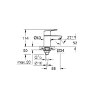 Кран для раковины GROHE BauLoop, без функции смешивания, гладкий корпус, хром (20422001/U) (УЦЕНКА - Царапины на корпусе)