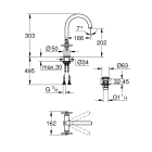 Смеситель для раковины GROHE Atrio двухвентильный, холодный рассвет глянец (21019GL3)