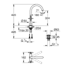 Смеситель для раковины GROHE Atrio двухвентильный, XL-Size, теплый закат глянец (21044DA3)