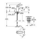 Смеситель для раковины GROHE Eurosmart, S-Size, хром (23968003)