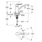 Смеситель для кухни GROHE Start с низким изливом, суперсталь (32441DC2)