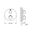 Внешняя часть термостата для душа GROHE Grohtherm, хром (24075000)