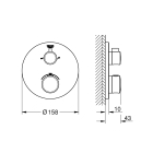Внешняя часть термостата для ванны GROHE Grohtherm на 2 потребителя, хром (24077000)