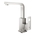Смеситель для раковины GROHE Eurocube с донным клапаном и высоким изливом, суперсталь (23135DC0)