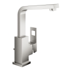 Смеситель для раковины GROHE Eurocube с донным клапаном и высоким изливом, суперсталь (23135DC0)