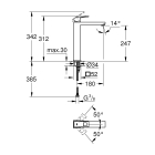 Смеситель для раковины GROHE Eurocube, темный графит матовый (23406AL0)