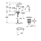 Смеситель для раковины GROHE Start с донным клапаном, S-Size, матовый черный (235512432)