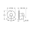 Внешняя часть смесителя для душа GROHE Essence, холодный рассвет матовый (24057GN1)