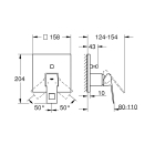 Внешняя часть смесителя для ванны GROHE Eurocube с переключателем на 2 положения, темный графит матовый (24062AL0)