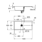 Мойка GROHE K400, 1000 x 500 мм, серый гранит (31641AT0)