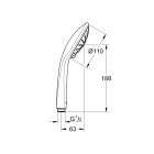 Ручной душ GROHE Euphoria 110 Massage, 3 режима, хром (27221000)