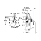 Смеситель для ванны GROHE BauCurve в комплекте с монтажной частью, хром (29043000)