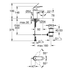 Смеситель для раковины GROHE Eurosmart Cosmopolitan с донным клапаном, низкий излив, хром (32825000)