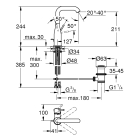 Смеситель для раковины GROHE Essence с донным клапаном, L-size, хром (24174001)