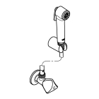 Душевой набор с угловым вентилем, 1 вид струи, GROHE Tempesta Trigger Spray, хром, (26357000)