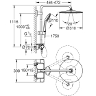 Душевая система с термостатом для настенного монтажа, GROHE Vitalio Joy 310, хром, (26401001)