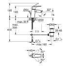 Смеситель для раковины GROHE Eurosmart, S-size, хром (23965003)