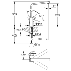 Смеситель для кухонной мойки GROHE Eurocube, суперсталь (31255DC0)