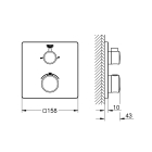 Внешняя часть термостата для ванны GROHE Grohtherm на 2 потребителя, хром (24080000)