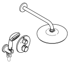 Набор для комплектации душа, с Tempesta 210, GROHE Grohtherm, хром, (34727000)
