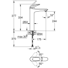 Смеситель для раковины GROHE Eurostyle, XL-size, хром (23719003)