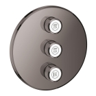 Внешняя часть переключателя потоков GROHE Grohtherm SmartControl на 3 положения, круглая, темный графит глянец (29122A00)